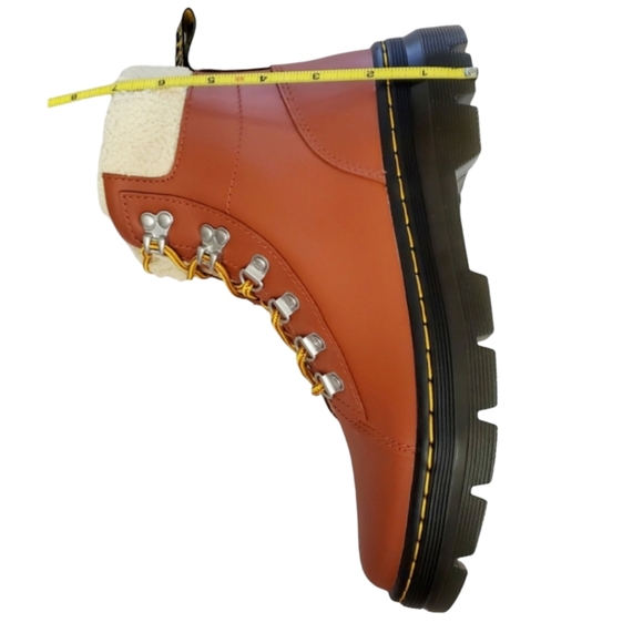 NWB Dr Martens combs leather faux fur lined combat boots rust tan waterproof - Picture 15 of 16